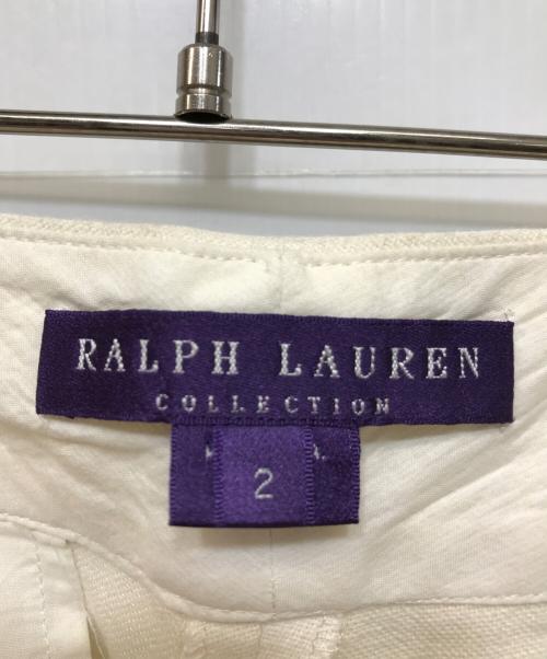 RALPH LAUREN Purple Label（ラルフ ローレン パープル レーベル）RALPH LAUREN Purple Label (ラルフ ローレン パープル レーベル) リネンセンタープレスパンツ ホワイト サイズ:２の古着・服飾アイテム