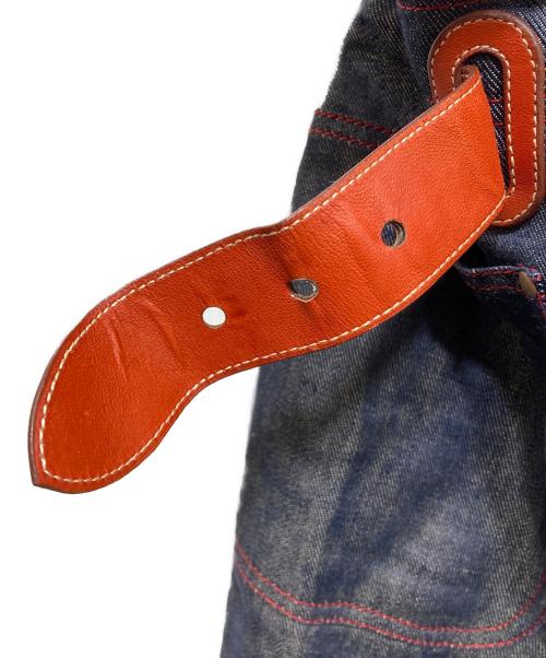 HERMES（エルメス）HERMES (エルメス) セリエボタンベルト付リネンデニムパンツ インディゴ サイズ:36の古着・服飾アイテム