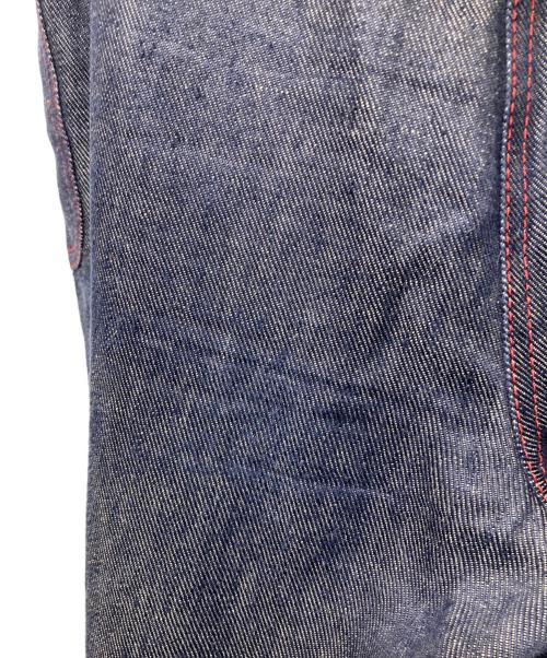 HERMES（エルメス）HERMES (エルメス) セリエボタンベルト付リネンデニムパンツ インディゴ サイズ:36の古着・服飾アイテム