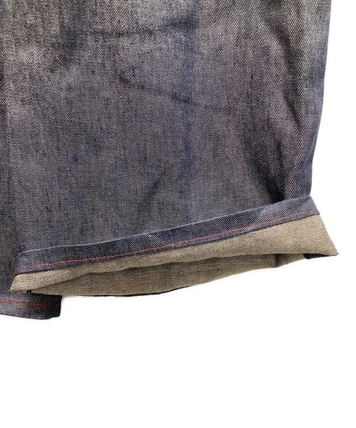 HERMES（エルメス）HERMES (エルメス) セリエボタンベルト付リネンデニムパンツ インディゴ サイズ:36の古着・服飾アイテム