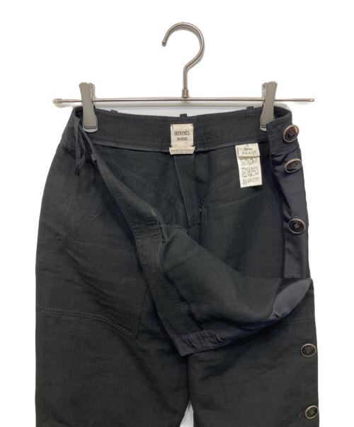 HERMES（エルメス）HERMES (エルメス) リネンパンツ ブラック サイズ:36の古着・服飾アイテム