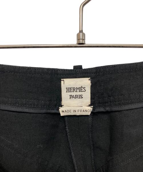 HERMES（エルメス）HERMES (エルメス) リネンパンツ ブラック サイズ:36の古着・服飾アイテム