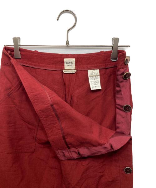 HERMES（エルメス）HERMES (エルメス) リネンパンツ レッド サイズ:36の古着・服飾アイテム