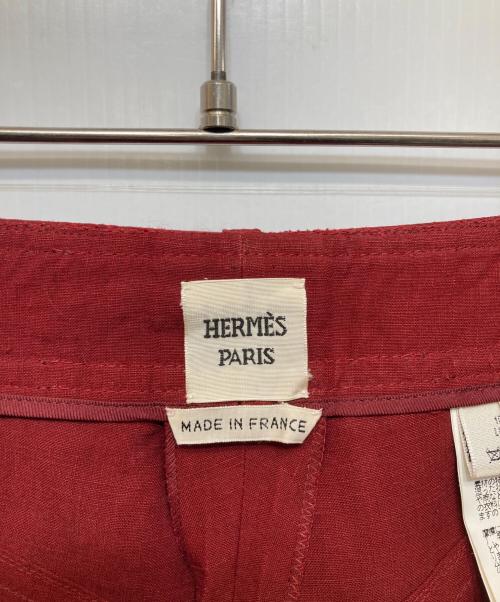 HERMES（エルメス）HERMES (エルメス) リネンパンツ レッド サイズ:36の古着・服飾アイテム