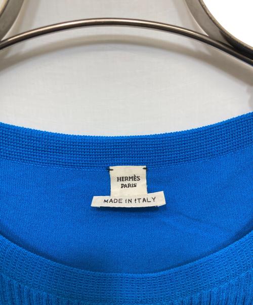HERMES（エルメス）HERMES (エルメス) シルク混ワンピース ブルー サイズ:34の古着・服飾アイテム
