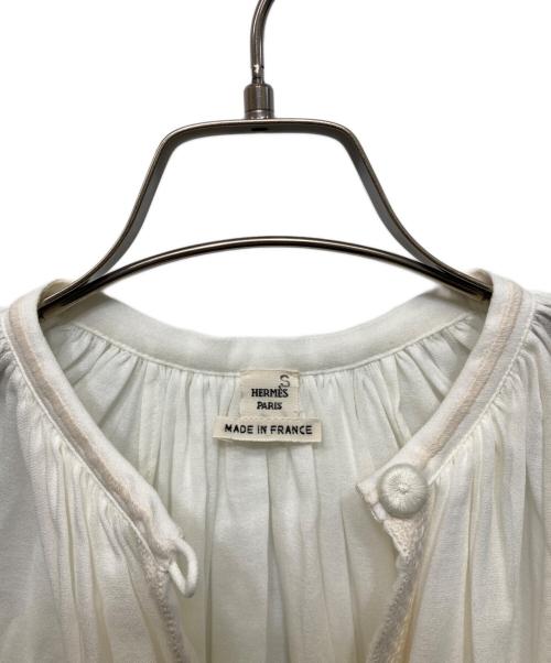 HERMES（エルメス）HERMES (エルメス) 長袖ブラウス ホワイト サイズ:36の古着・服飾アイテム