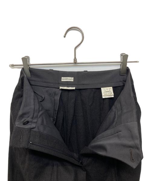 HERMES（エルメス）HERMES (エルメス) ウールセンタープレスパンツ ブラウン サイズ:36の古着・服飾アイテム