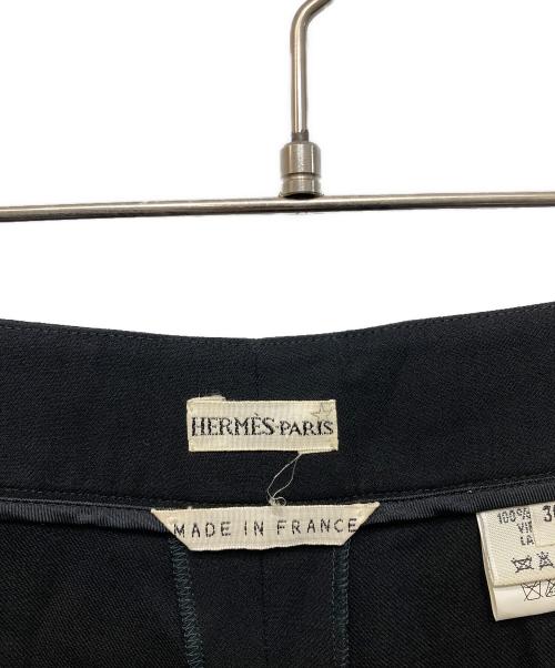 HERMES（エルメス）HERMES (エルメス) センタープレスパンツ ブラック サイズ:36の古着・服飾アイテム