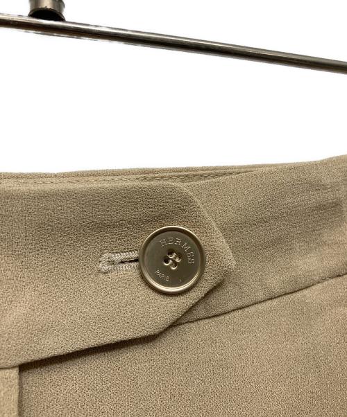 HERMES（エルメス）HERMES (エルメス) センタープレスパンツ ベージュ サイズ:36の古着・服飾アイテム