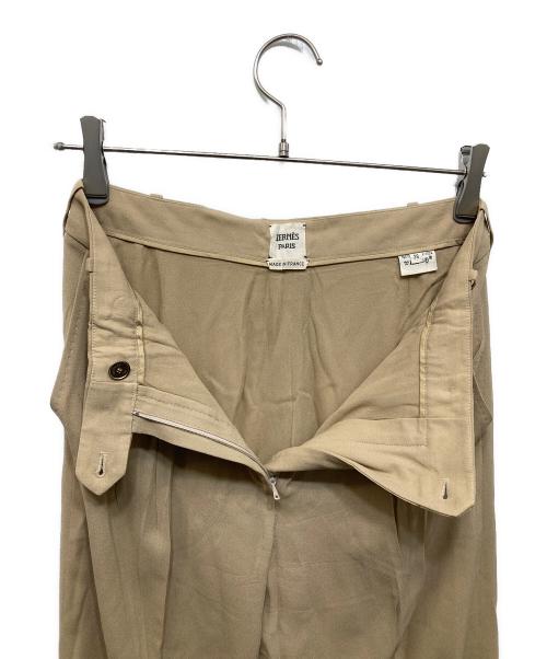 HERMES（エルメス）HERMES (エルメス) センタープレスパンツ ベージュ サイズ:36の古着・服飾アイテム
