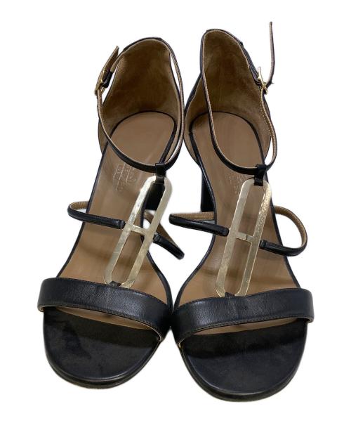 HERMES（エルメス）HERMES (エルメス) ヒールサンダル ブラック サイズ:36 1/2の古着・服飾アイテム