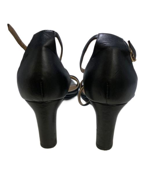 HERMES（エルメス）HERMES (エルメス) ヒールサンダル ブラック サイズ:36 1/2の古着・服飾アイテム