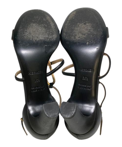 HERMES（エルメス）HERMES (エルメス) ヒールサンダル ブラック サイズ:36 1/2の古着・服飾アイテム