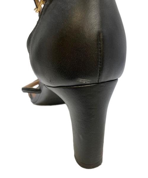 HERMES（エルメス）HERMES (エルメス) ヒールサンダル ブラック サイズ:36 1/2の古着・服飾アイテム