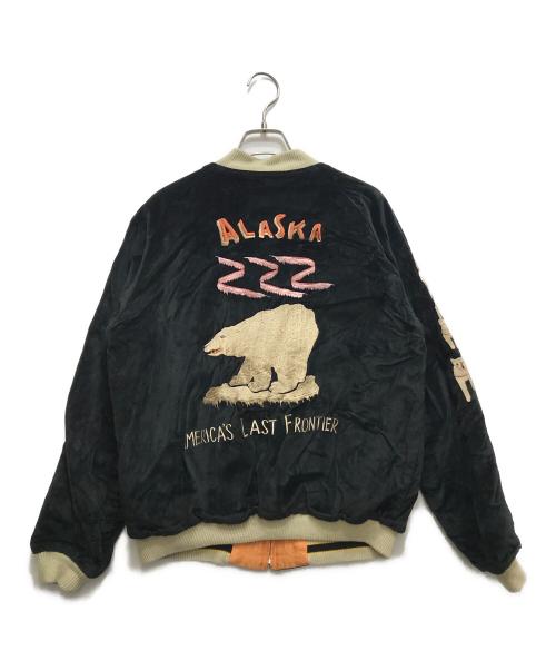 東洋エンタープライズ（トウヨウエンタープライズ）東洋エンタープライズ (トウヨウエンタープライズ) スカジャン　POLAR BEAR×ALASKA MAP ブラック サイズ:Lの古着・服飾アイテム