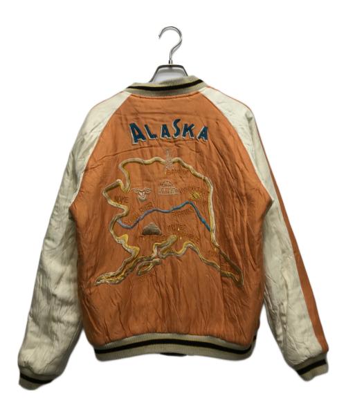 東洋エンタープライズ（トウヨウエンタープライズ）東洋エンタープライズ (トウヨウエンタープライズ) スカジャン　POLAR BEAR×ALASKA MAP ブラック サイズ:Lの古着・服飾アイテム
