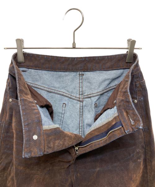 MAISON SPECIAL（メゾンスペシャル）MAISON SPECIAL (メゾンスペシャル) Cover Leg Flocky Denim Pants ブラウン サイズ:38の古着・服飾アイテム