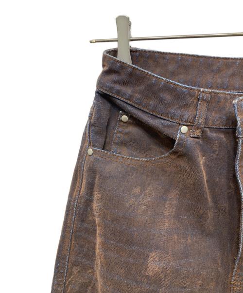 MAISON SPECIAL（メゾンスペシャル）MAISON SPECIAL (メゾンスペシャル) Cover Leg Flocky Denim Pants ブラウン サイズ:38の古着・服飾アイテム