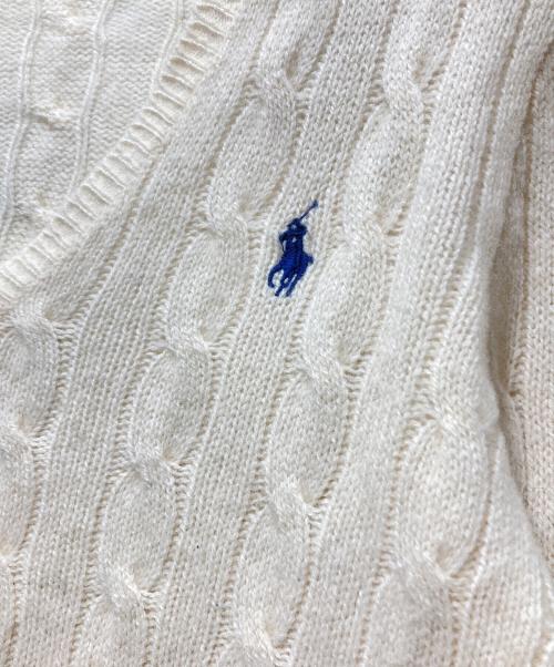 POLO RALPH LAUREN（ポロ・ラルフローレン）POLO RALPH LAUREN (ポロ・ラルフローレン) カシミヤ混ケーブルニット ホワイト サイズ:Sの古着・服飾アイテム
