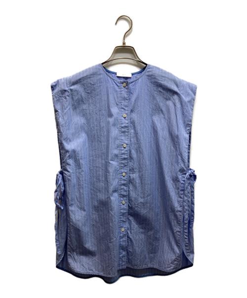 YORI（ヨリ）yori (ヨリ) ウェッジラインブラウス ブルー サイズ:freeの古着・服飾アイテム