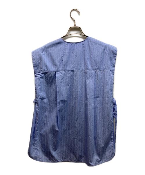 YORI（ヨリ）yori (ヨリ) ウェッジラインブラウス ブルー サイズ:freeの古着・服飾アイテム
