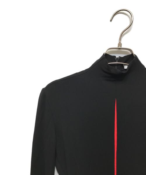 Ferragamo（フェラガモ）Ferragamo (フェラガモ) バイカラーブラウスワンピース ブラック×レッド サイズ:38の古着・服飾アイテム