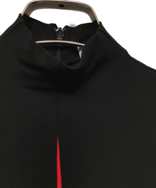 Ferragamo（フェラガモ）Ferragamo (フェラガモ) バイカラーブラウスワンピース ブラック×レッド サイズ:38の古着・服飾アイテム