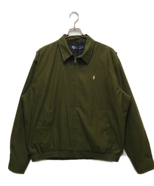 POLO RALPH LAUREN（ポロ・ラルフローレン）POLO RALPH LAUREN (ポロ・ラルフローレン) ワンポイント ポニー刺繍入りスイングトップ カーキ サイズ:Lの古着・服飾アイテム