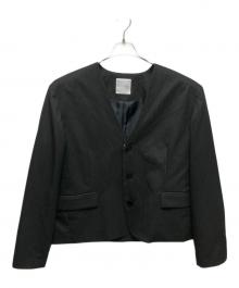 CITYSHOP（シティショップ）の古着「SHORT NO COLLAR ジャケット」｜グレー