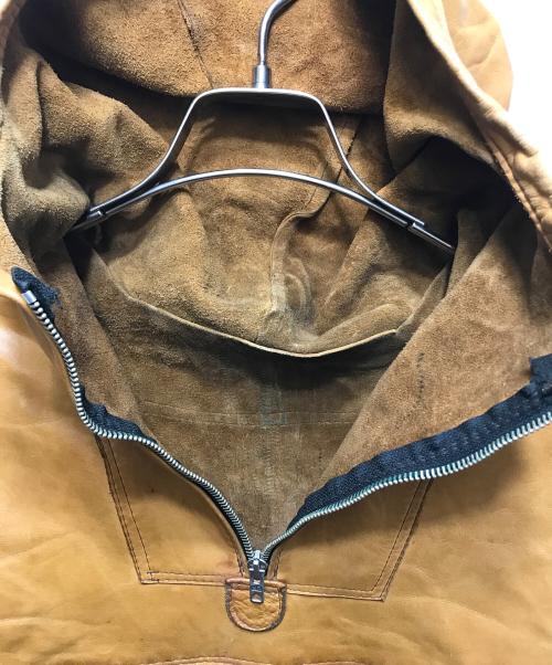 USED（ユーズド）USED (ユーズド) レザープルオーバー アノラックパーカー / DEPEジップ ブラウン サイズ:不明の古着・服飾アイテム