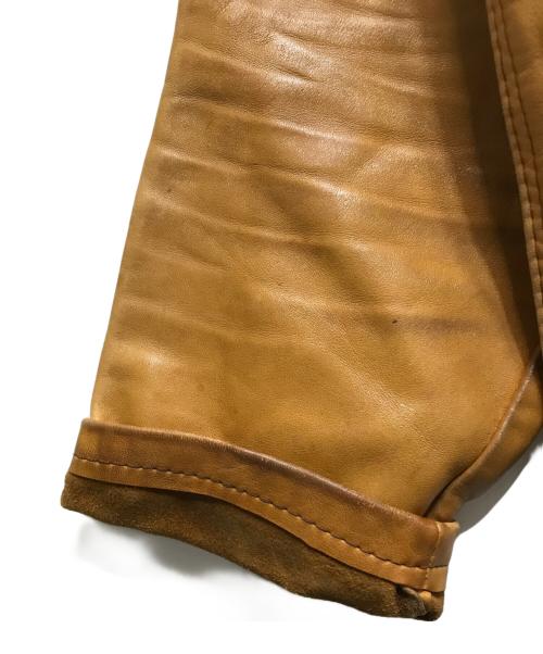 USED（ユーズド）USED (ユーズド) レザープルオーバー アノラックパーカー / DEPEジップ ブラウン サイズ:不明の古着・服飾アイテム