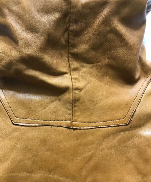 USED（ユーズド）USED (ユーズド) レザープルオーバー アノラックパーカー / DEPEジップ ブラウン サイズ:不明の古着・服飾アイテム
