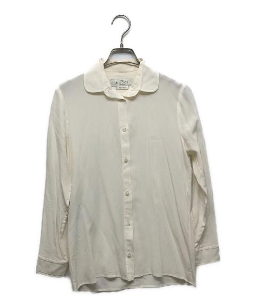 GUCCI（グッチ）GUCCI (グッチ) シルクシャツ ホワイト サイズ:38の古着・服飾アイテム