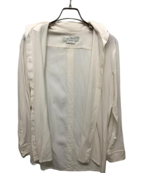 GUCCI（グッチ）GUCCI (グッチ) シルクシャツ ホワイト サイズ:38の古着・服飾アイテム