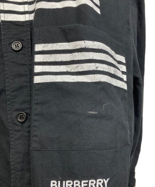 BURBERRY LONDON（バーバリーロンドン）BURBERRY LONDON (バーバリーロンドン) ストライプシャツ ブラック サイズ:XLの古着・服飾アイテム