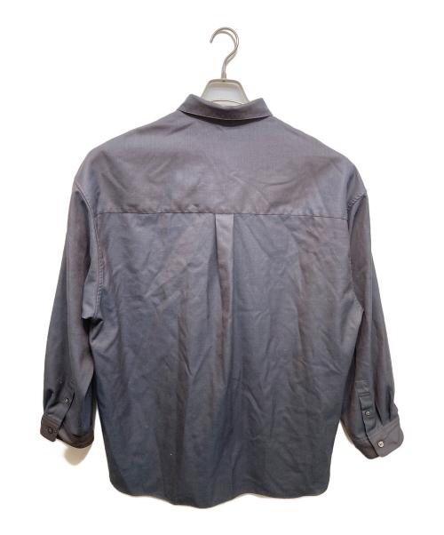 MAISON SPECIAL（メゾンスペシャル）MAISON SPECIAL (メゾンスペシャル) Chambray Washable Wool Prime-Over Regular Collar Shirt / 11251311210 グレー サイズ:2の古着・服飾アイテム