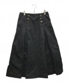 tricot COMME des GARCONSトリココムデギャルソン）の古着「フロントボタンデザインスカート」｜ブラック