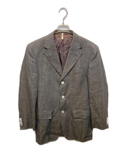ZEGNA（ゼニア）ZEGNA (ゼニア) リネンテーラードジャケット ブラウン サイズ:44の古着・服飾アイテム