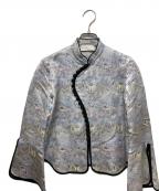 Mame Kurogouchiマメクロゴウチ）の古着「MANDARIN JACQUARD TOPS / MM17AW-SH040」｜シルバー