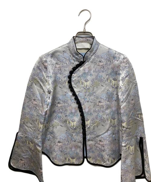 Mame Kurogouchi（マメクロゴウチ）mame kurogouchi (マメクロゴウチ) MANDARIN JACQUARD TOPS / MM17AW-SH040 シルバー サイズ:1の古着・服飾アイテム