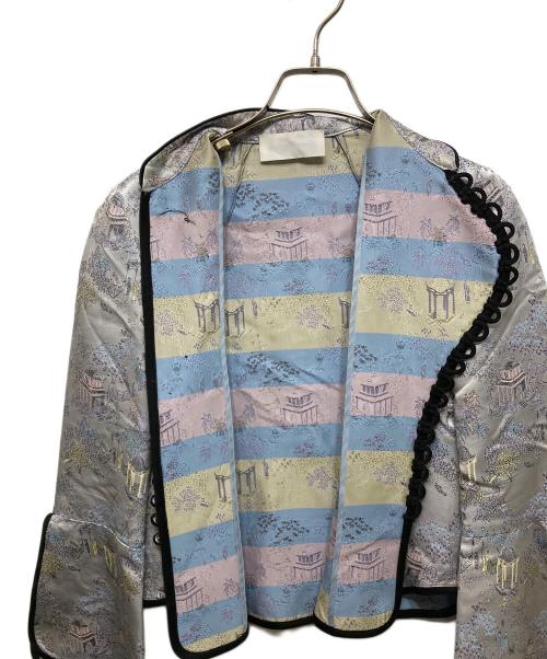Mame Kurogouchi（マメクロゴウチ）mame kurogouchi (マメクロゴウチ) MANDARIN JACQUARD TOPS / MM17AW-SH040 シルバー サイズ:1の古着・服飾アイテム
