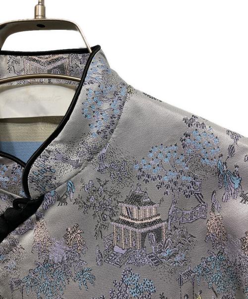 Mame Kurogouchi（マメクロゴウチ）mame kurogouchi (マメクロゴウチ) MANDARIN JACQUARD TOPS / MM17AW-SH040 シルバー サイズ:1の古着・服飾アイテム