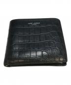 Saint Laurent Parisサンローランパリ）の古着「クロコダイルエンボスレザーウォレット」｜ブラック