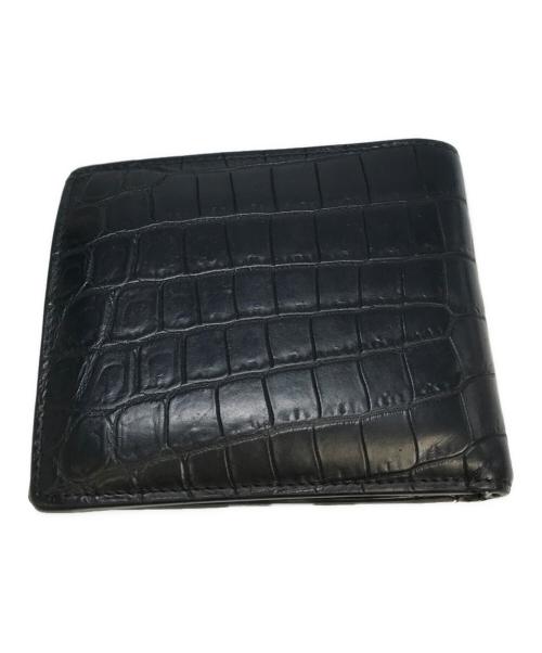Saint Laurent Paris（サンローランパリ）Saint Laurent Paris (サンローランパリ) クロコダイルエンボスレザーウォレット ブラックの古着・服飾アイテム