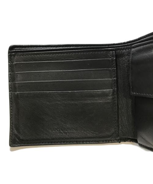 Saint Laurent Paris（サンローランパリ）Saint Laurent Paris (サンローランパリ) クロコダイルエンボスレザーウォレット ブラックの古着・服飾アイテム