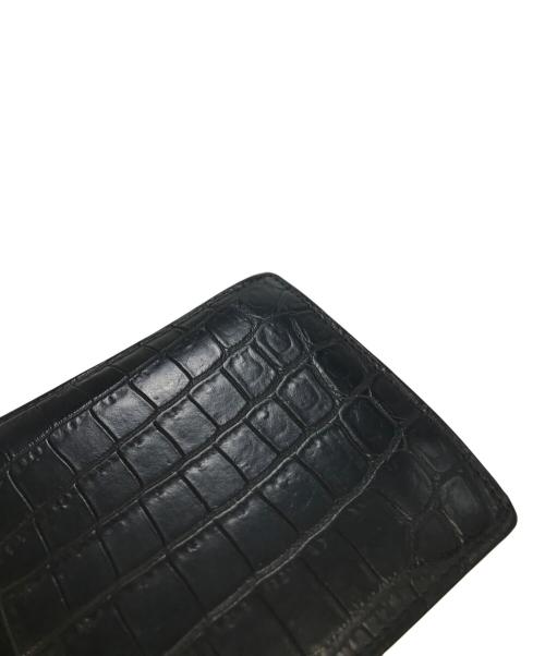 Saint Laurent Paris（サンローランパリ）Saint Laurent Paris (サンローランパリ) クロコダイルエンボスレザーウォレット ブラックの古着・服飾アイテム
