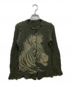 me ISSEY MIYAKEミーイッセイ ミヤケ）の古着「シワ加工カーディガン」｜グリーン