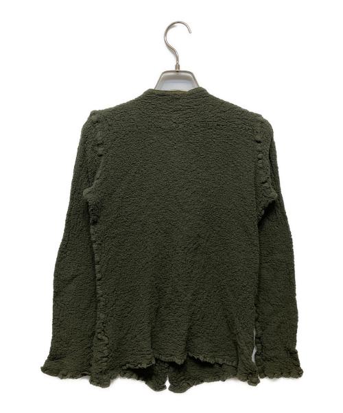 me ISSEY MIYAKE（ミーイッセイ ミヤケ）me ISSEY MIYAKE (ミーイッセイ ミヤケ) シワ加工カーディガン グリーン サイズ:FREEの古着・服飾アイテム