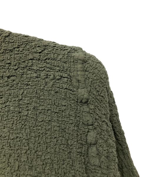 me ISSEY MIYAKE（ミーイッセイ ミヤケ）me ISSEY MIYAKE (ミーイッセイ ミヤケ) シワ加工カーディガン グリーン サイズ:FREEの古着・服飾アイテム