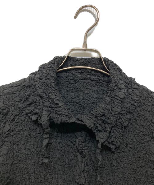 me ISSEY MIYAKE（ミーイッセイ ミヤケ）me ISSEY MIYAKE (ミーイッセイ ミヤケ) シワ加工ポロシャツ ブラック サイズ:FREEの古着・服飾アイテム